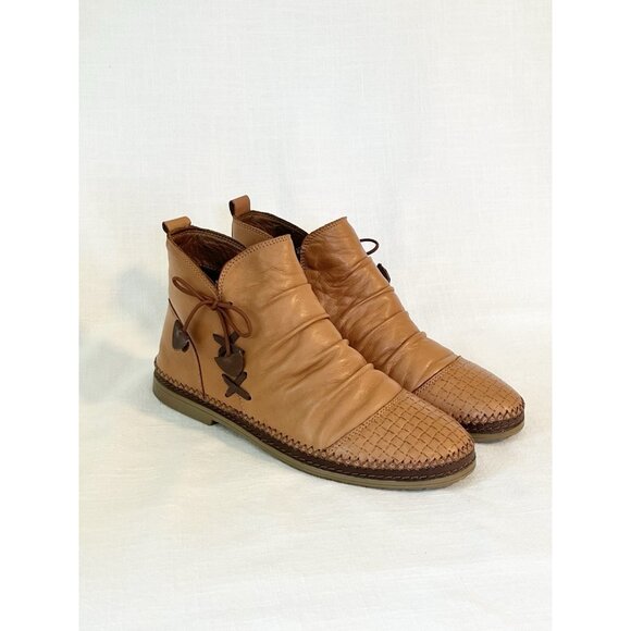 Spring Step Women's Pomeroy Chelsea Boot Leather Sz 10.5-11. Camel Color - Picture 1 of 14